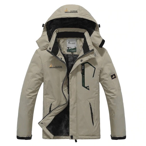 Chaqueta de invierno con capucha para hombre beige S