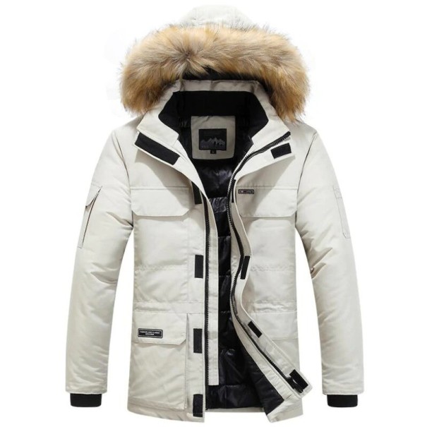 Chaqueta de invierno con capucha para hombre S52 beige XL