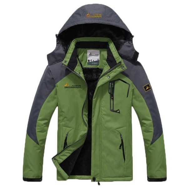 Chaqueta de invierno con capucha para hombre verde S