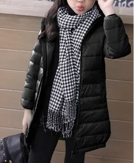 Chaqueta de invierno con capucha para niña J2900 negro 8