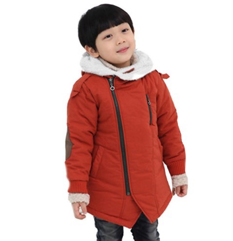 Chaqueta de invierno con capucha para niño rojo 7