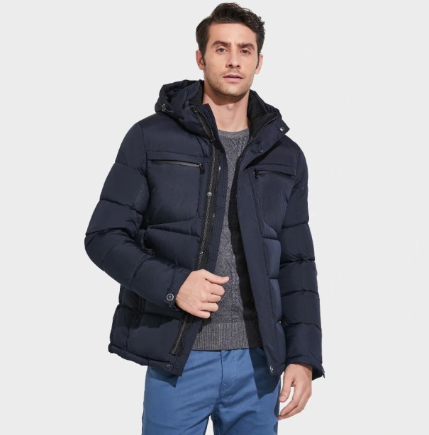 Chaqueta de invierno de calidad para hombre J1964 negro L