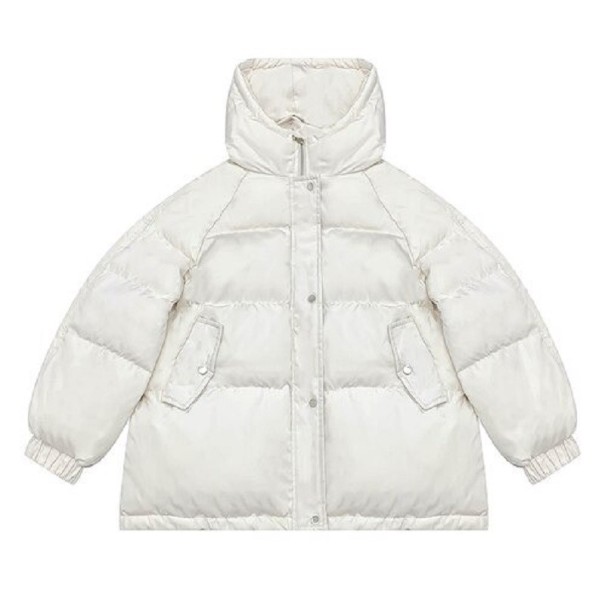 Chaqueta de invierno de gran tamaño para mujer A1872 blanco S