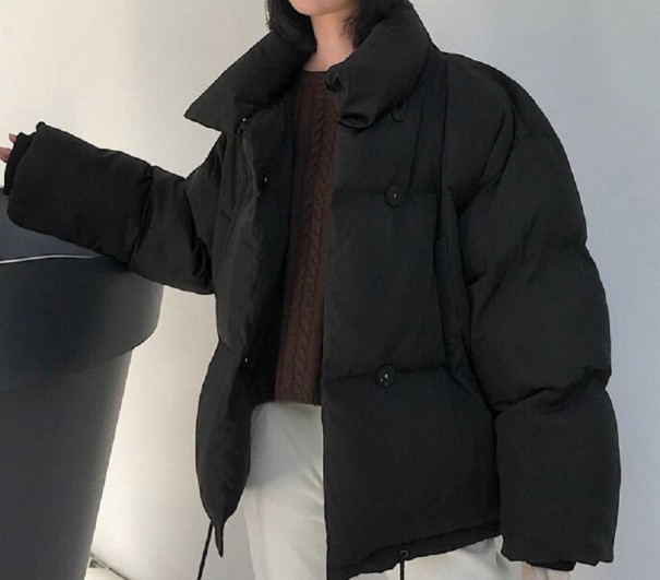 Chaqueta de invierno de gran tamaño para mujer negro M