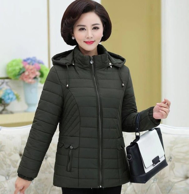 Chaqueta de invierno de mujer P1937 negro 3XL