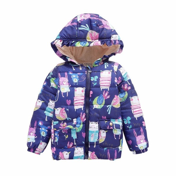 Chaqueta de invierno infantil con estampado J1870 azul 3