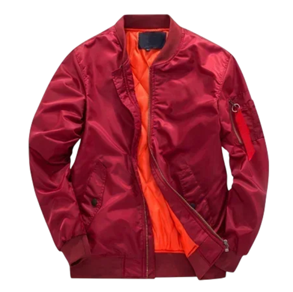 Chaqueta de invierno para hombre a prueba de viento con cremallera y capucha, de un solo color, ALGODÓN POLIÉSTER con bolsillos y forro en varios colores rojo 3XL