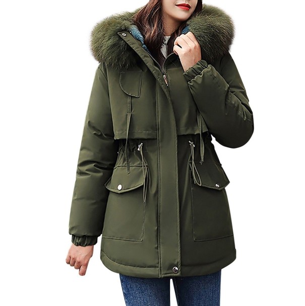 Chaqueta de invierno para mujer P1788 verde militar XL Chaqueta de invierno para mujer P1788 verde militar XL