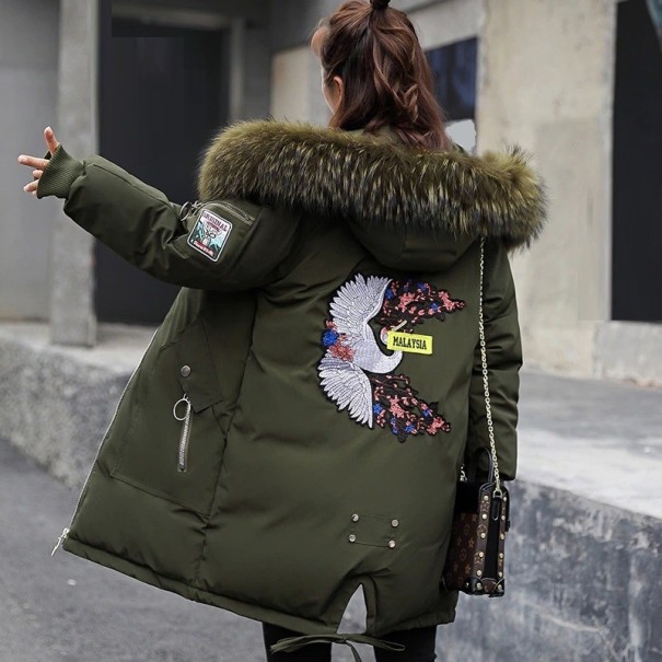 Chaqueta de invierno para mujer P2391 verde militar L