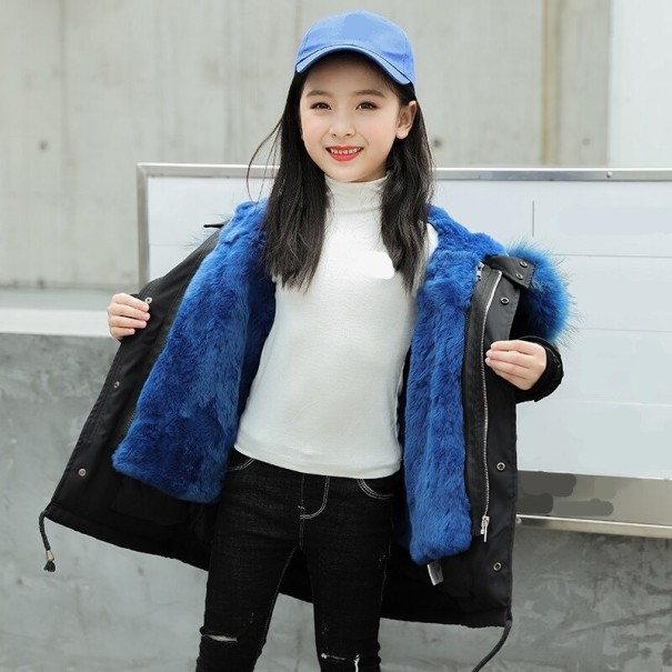 Chaqueta de invierno para niña L1960 azul oscuro 4