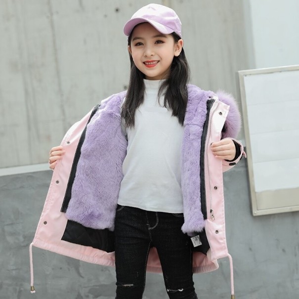 Chaqueta de invierno para niñas L1961 morado claro 10