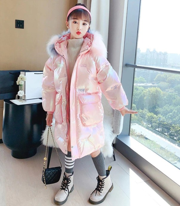 Chaqueta de invierno para niñas L1988 rosa 14