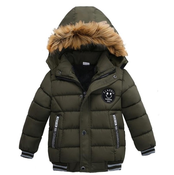 Chaqueta de invierno para niños L1911 verde militar 6