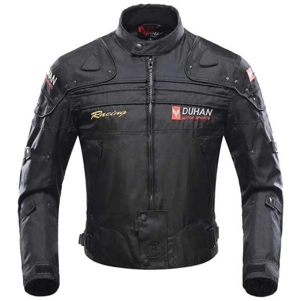 Chaqueta de moto para hombre con protectores Chaqueta de moto protectora con ventilación Chaqueta deportiva ajustable para montar en moto y competir negro L