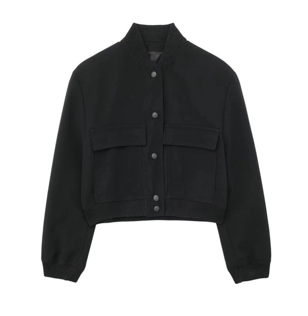 Chaqueta de mujer con bolsillos negro L