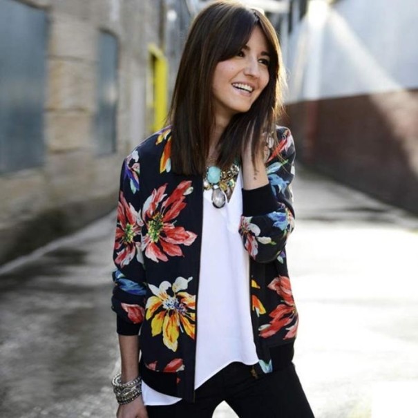 Chaqueta de mujer con flores L