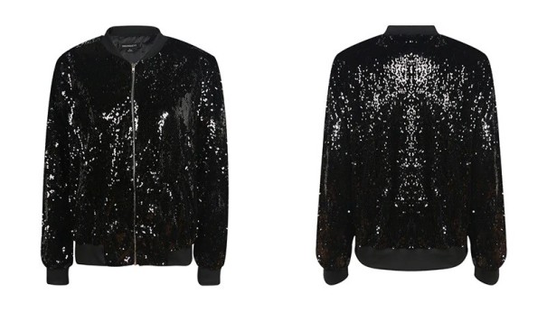 Chaqueta de mujer con lentejuelas J2784 negro XS