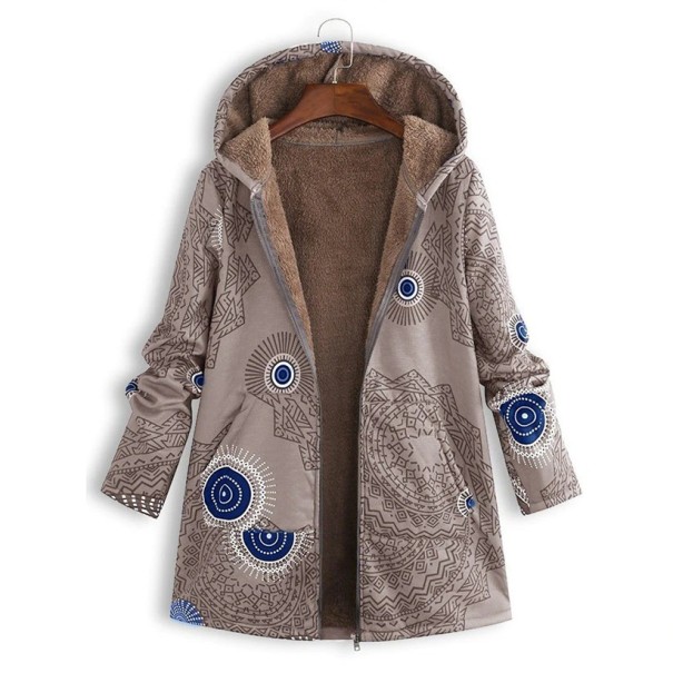 Chaqueta de mujer con pelo P2315 beige 3XL