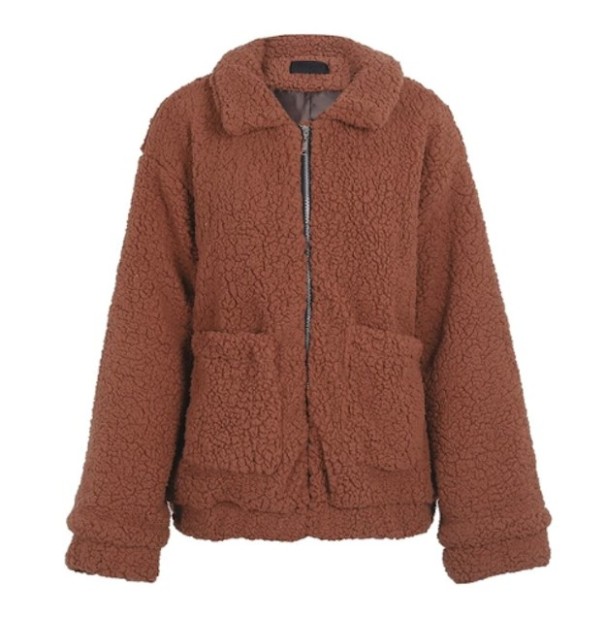 Chaqueta de pelo para mujer J2325 marrón S