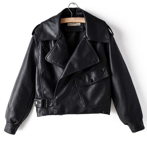 Chaqueta de piel sintética para mujer A1826 negro S