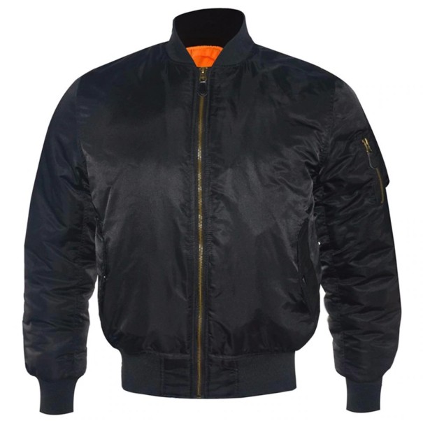 Chaqueta de piloto para hombre con bolsillo en la manga J1433 negro L