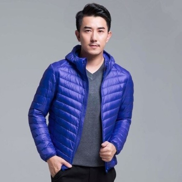 Chaqueta de plumas para hombre azul XL 1