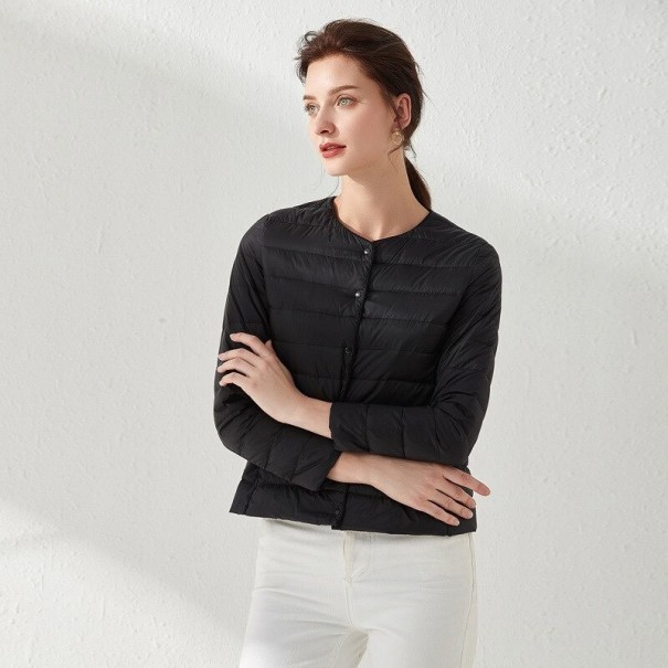 Chaqueta de plumas para mujer P1342 negro L