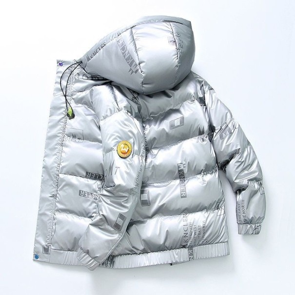 Chaqueta de plumón de invierno para hombre F1197 plateado XS 1