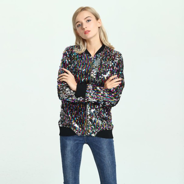 Chaqueta de primavera de mujer con lentejuelas. L