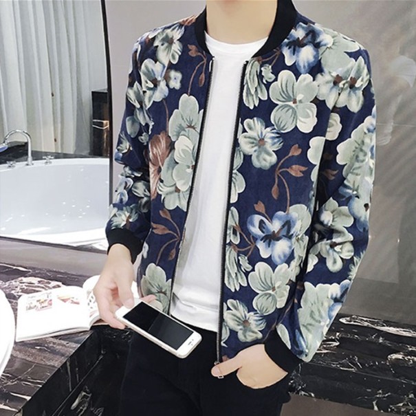 Chaqueta de primavera para hombre con flores - Azul A1491 L