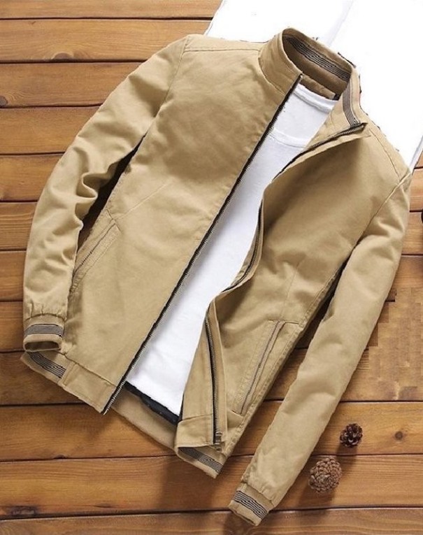 Chaqueta de primavera para hombre S16 marrón claro L