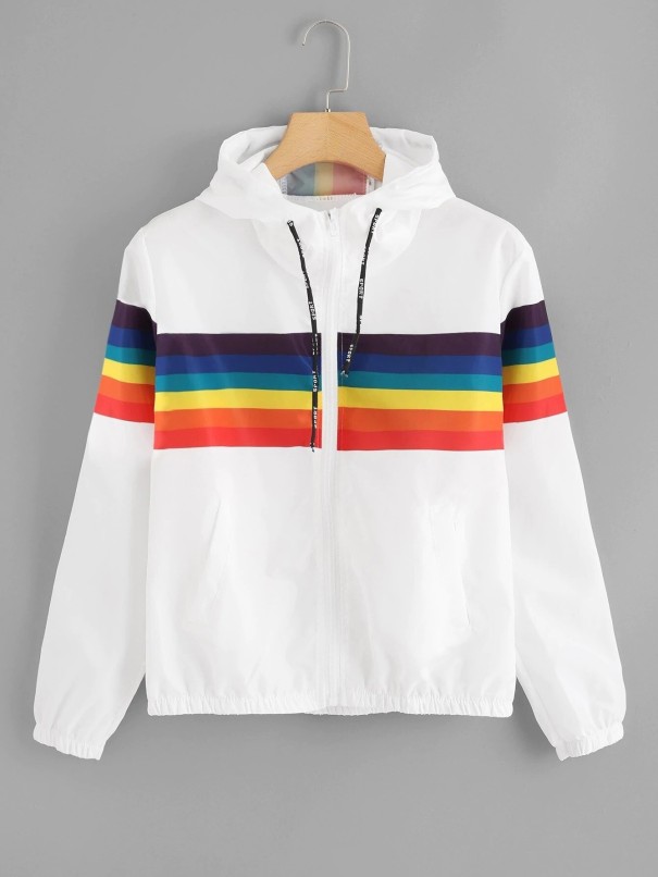 Chaqueta de primavera para mujer con arcoíris P2366 L