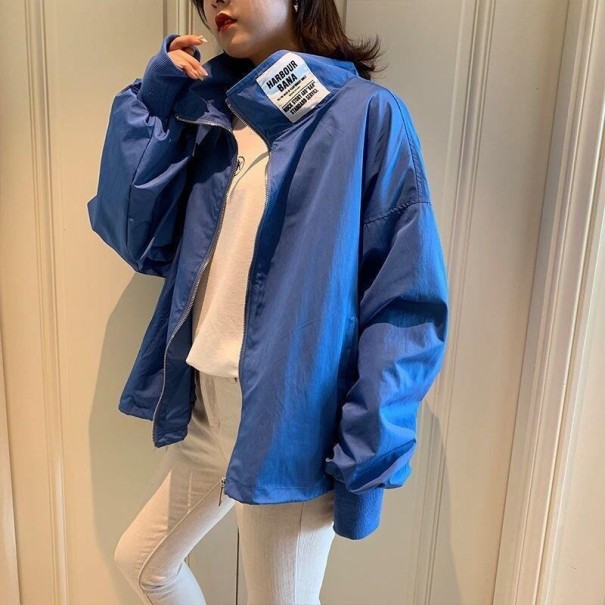 Chaqueta de primavera para mujer P1543 azul XL