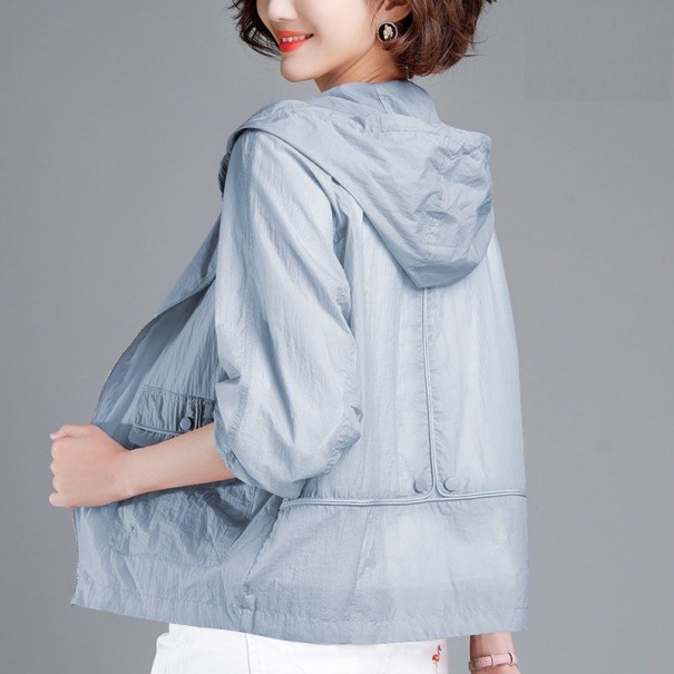 Chaqueta de primavera para mujer P2123 azul claro L