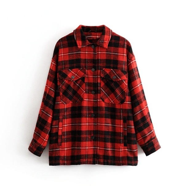 Chaqueta de transición a cuadros para mujer S 2 Chaqueta de transición a cuadros para mujer S 2