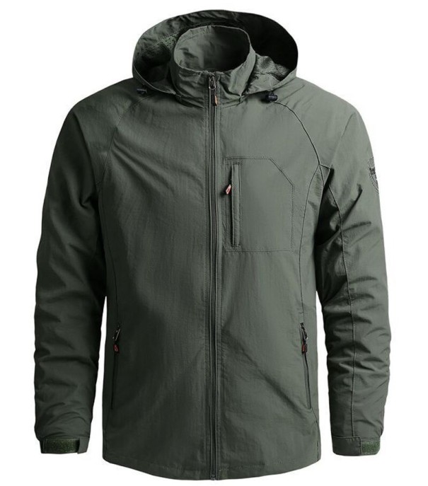 Chaqueta deportiva de hombre verde militar XS