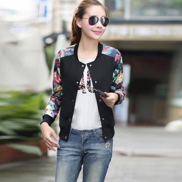 Chaqueta elegante de mujer con botones J1065 negro M
