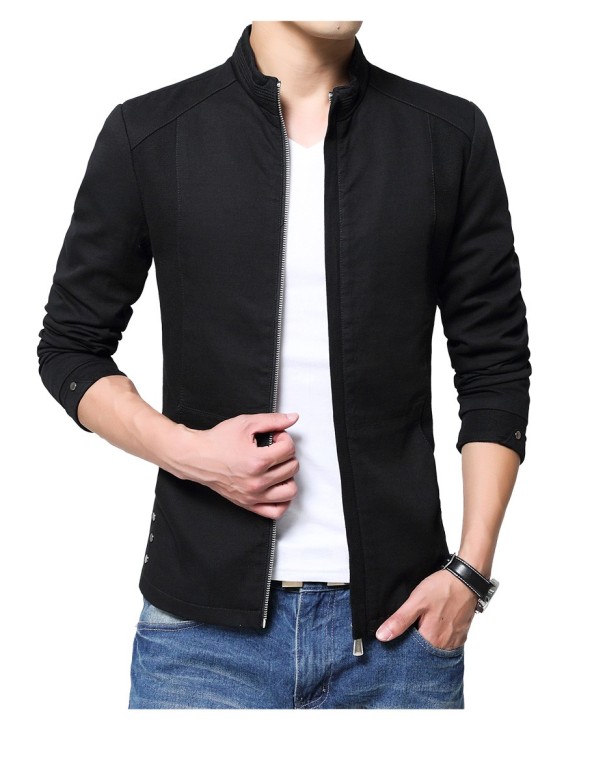 Chaqueta elegante para hombre con cuello J2616 negro XS