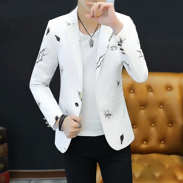 Chaqueta estampada para hombre F318 blanco XS