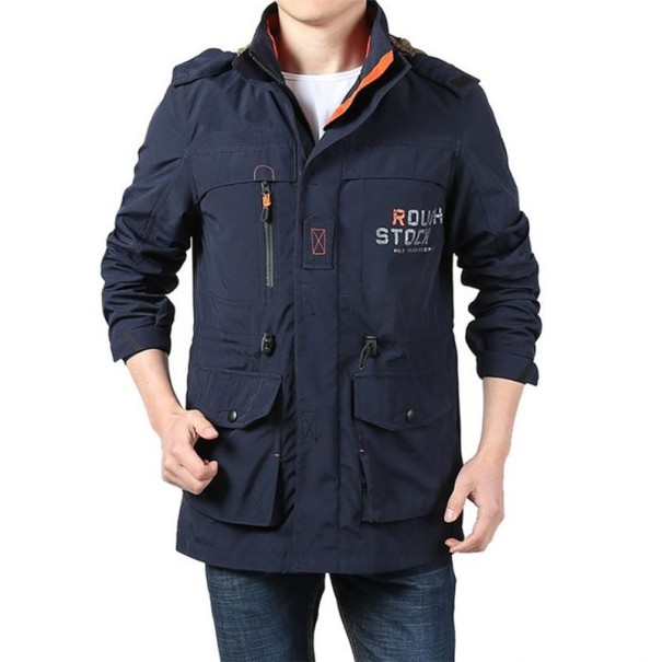 Chaqueta impermeable del ejército para hombre J2036 azul oscuro L