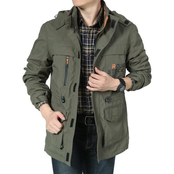 Chaqueta impermeable del ejército para hombre J2036 verde militar L