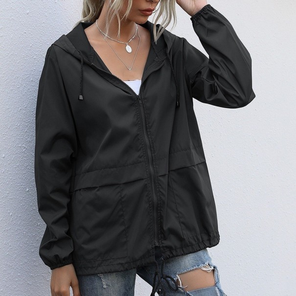 Chaqueta impermeable para mujer P1776 negro XXL