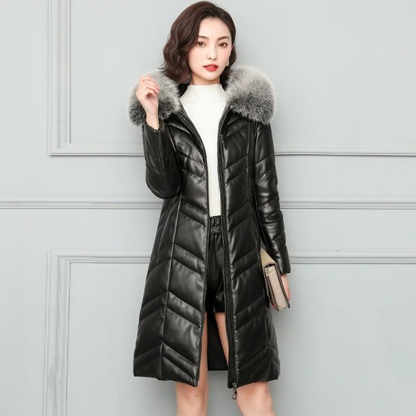 Chaqueta larga de invierno para mujer P2238 negro S