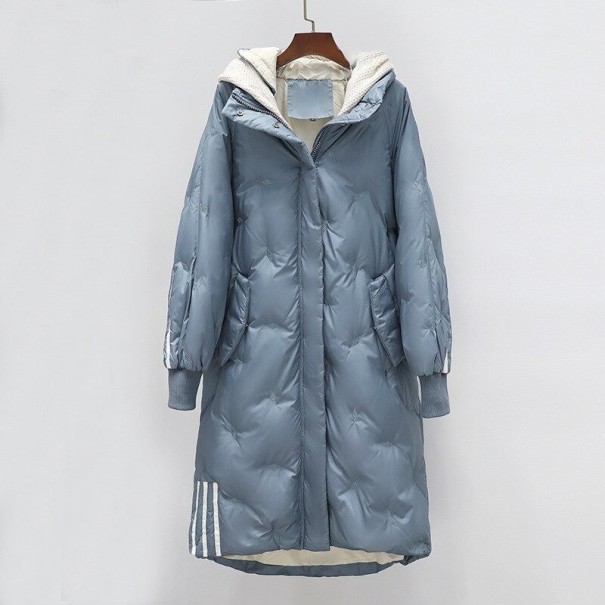 Chaqueta larga de invierno para mujer P2390 azul L