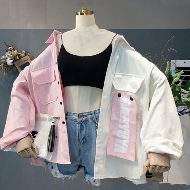 Chaqueta oversize de mujer P1417 rosa Chaqueta oversize de mujer P1417 rosa