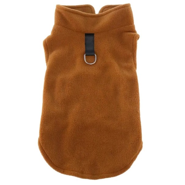 Chaqueta polar para perros, chaleco cálido y cómodo para perros, chaqueta polar de invierno para perros, ropa para perros para clima frío marrón XS