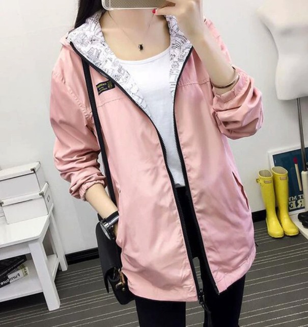 Chaqueta reversible elegante para mujer J801 rosa S