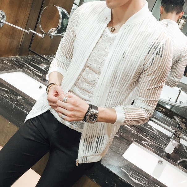 Chaqueta transparente para hombre J1455 blanco L