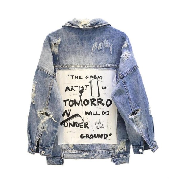 Chaqueta vaquera de mujer con estampado S