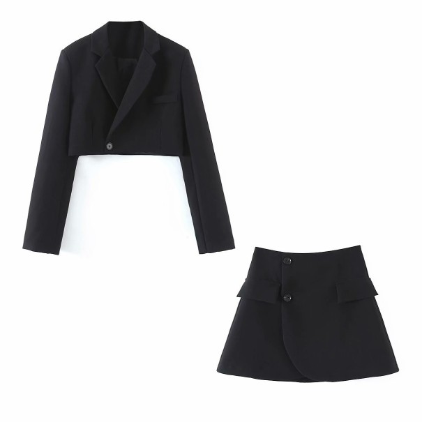 Chaqueta y falda de mujer negro S